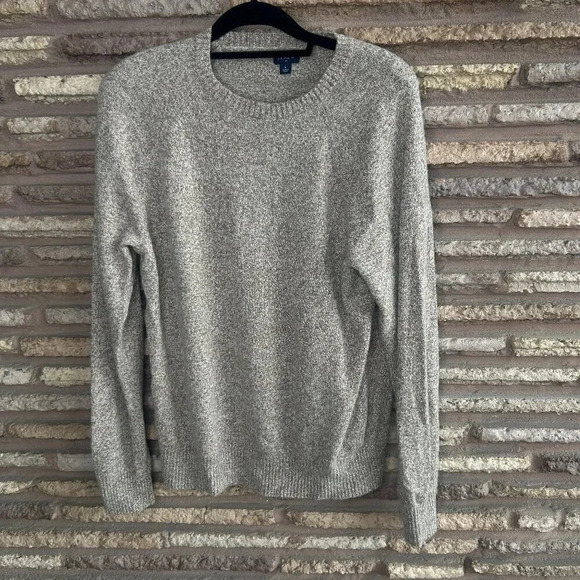 J Crew Men's Brown Heather Lambswool Blend Crewneck Sweater Size Large - Picture 1 of 6